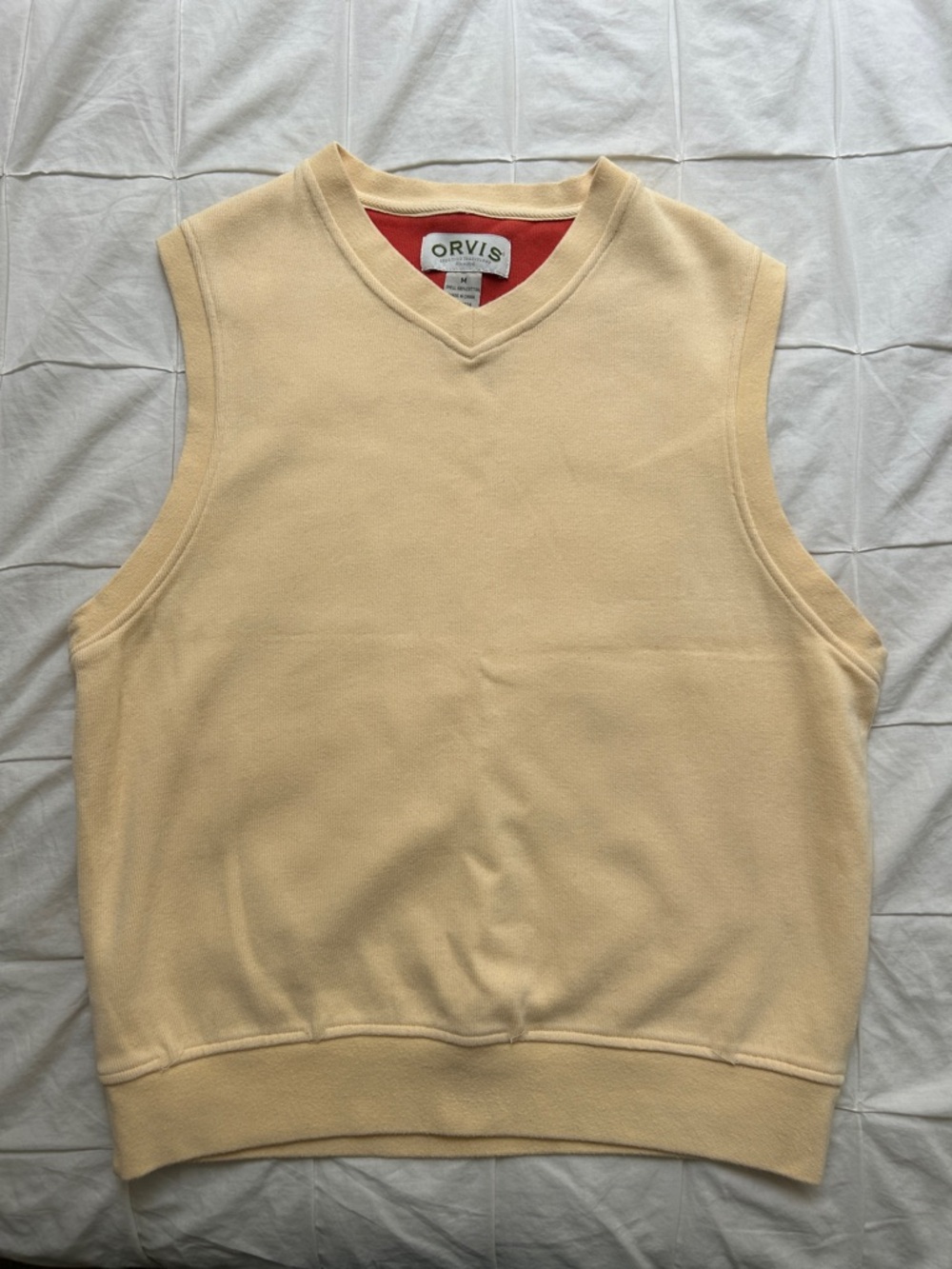 100% Cotton Butter Yellow V-Neck Sweater Vest